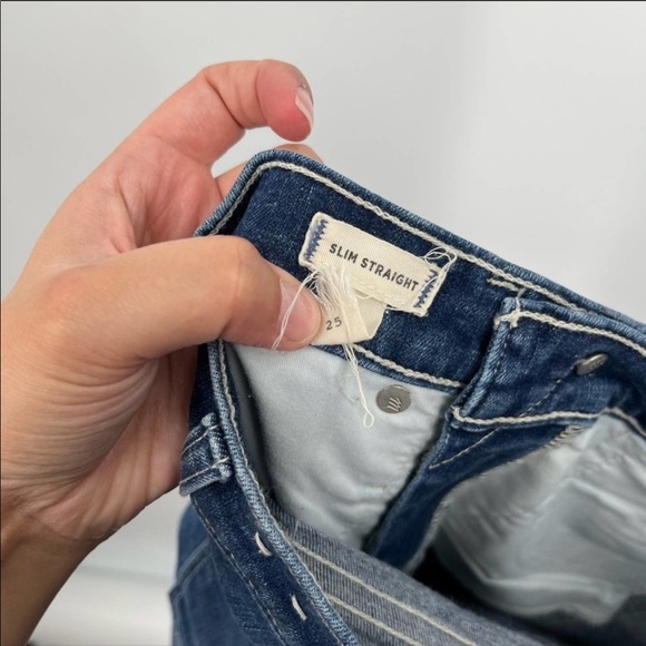 Madewell Slim Straight Jeans Raw-Hem Edition - Picture 5 of 6